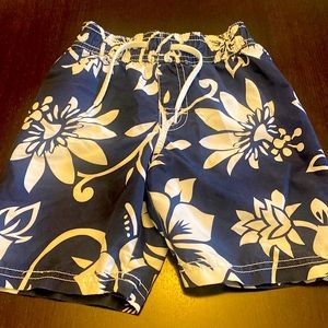 Old Navy kids swimsuit, size 2T, navy tropical print